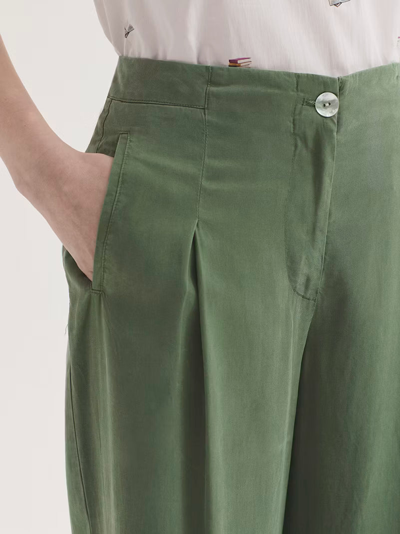 Overdyed Tencel Pleat-Front Trouser - Nice Things