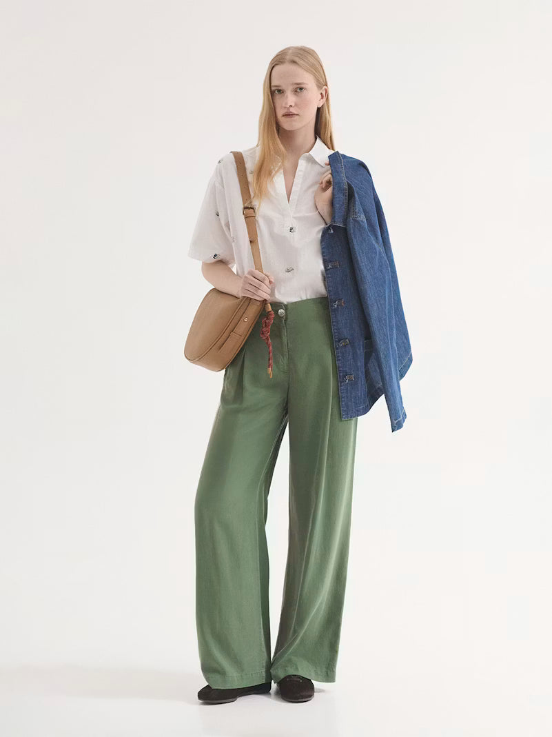 Overdyed Tencel Pleat-Front Trouser - Nice Things