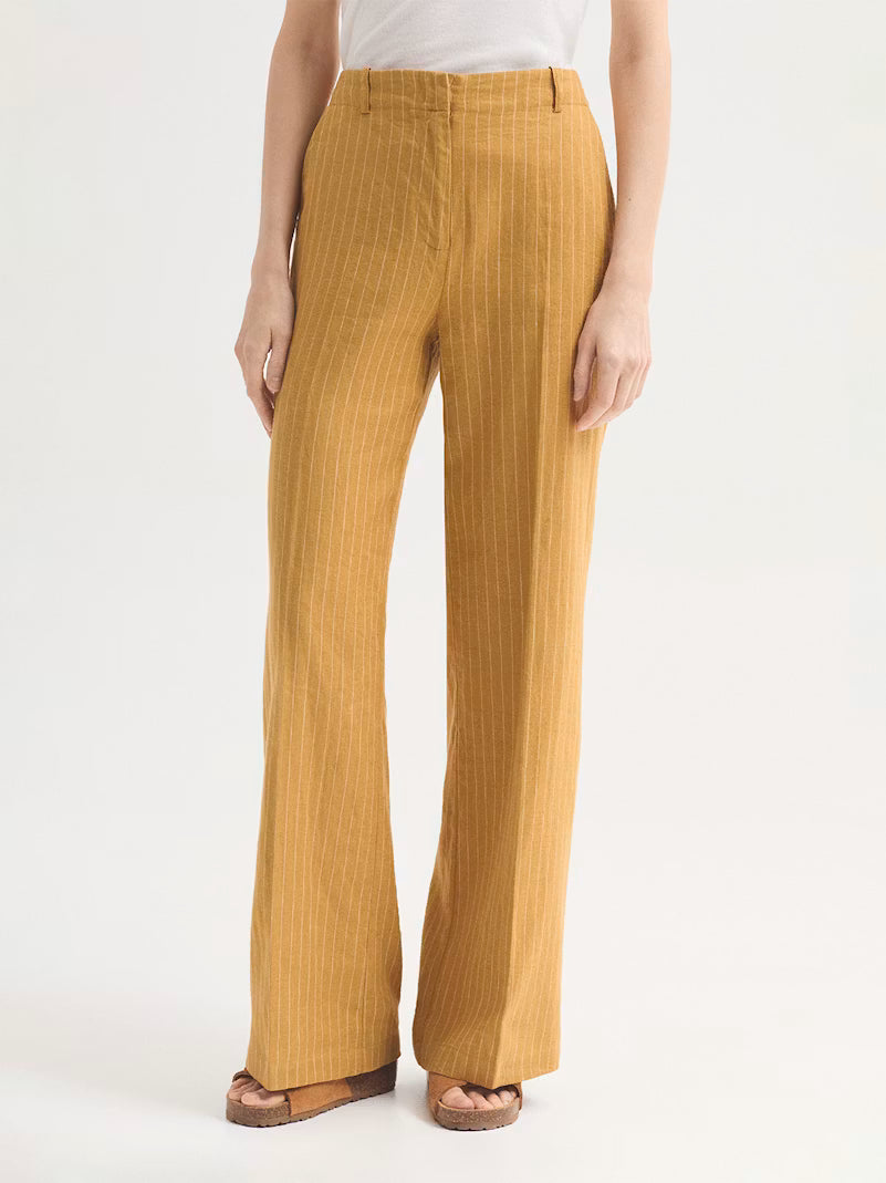 Linen-Cotton Pinstripe Trousers - Nice Things