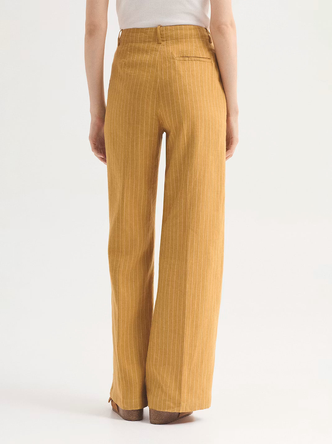Linen-Cotton Pinstripe Trousers - Nice Things