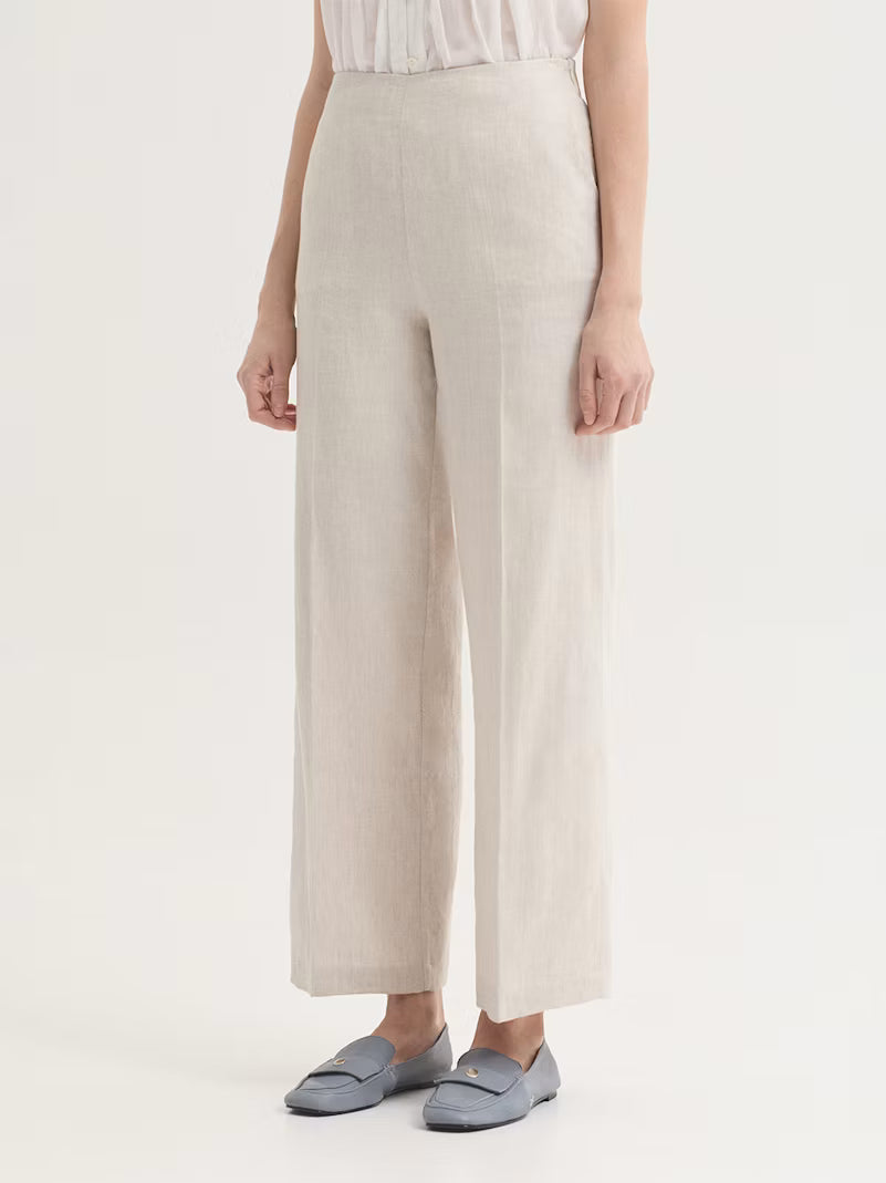 Linen-cotton Herringbone Jacquard Pants - Nice Things