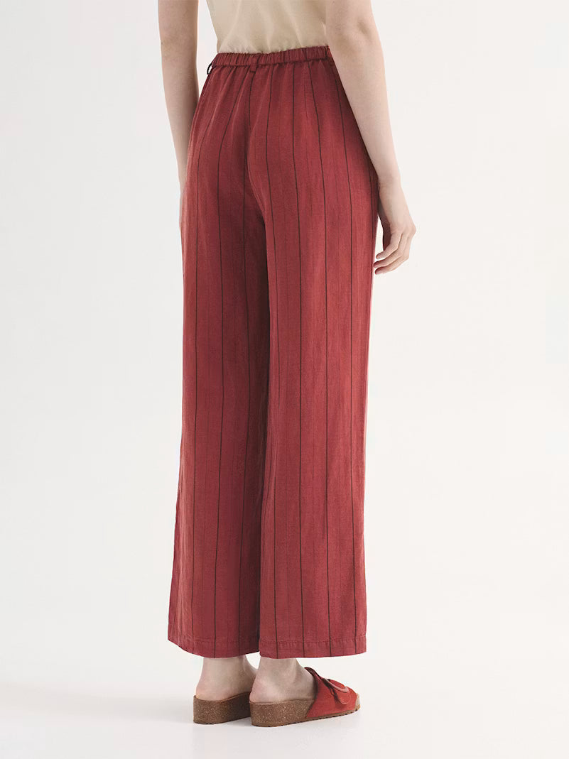 Overdyed Striped Tencel Pants - Nice things