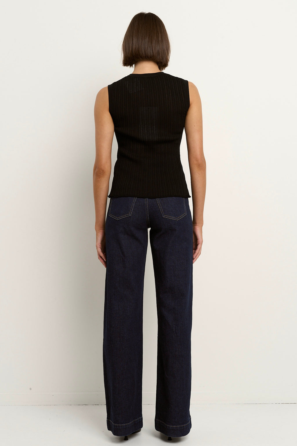 Radius Black Sheer Rib knit Tank