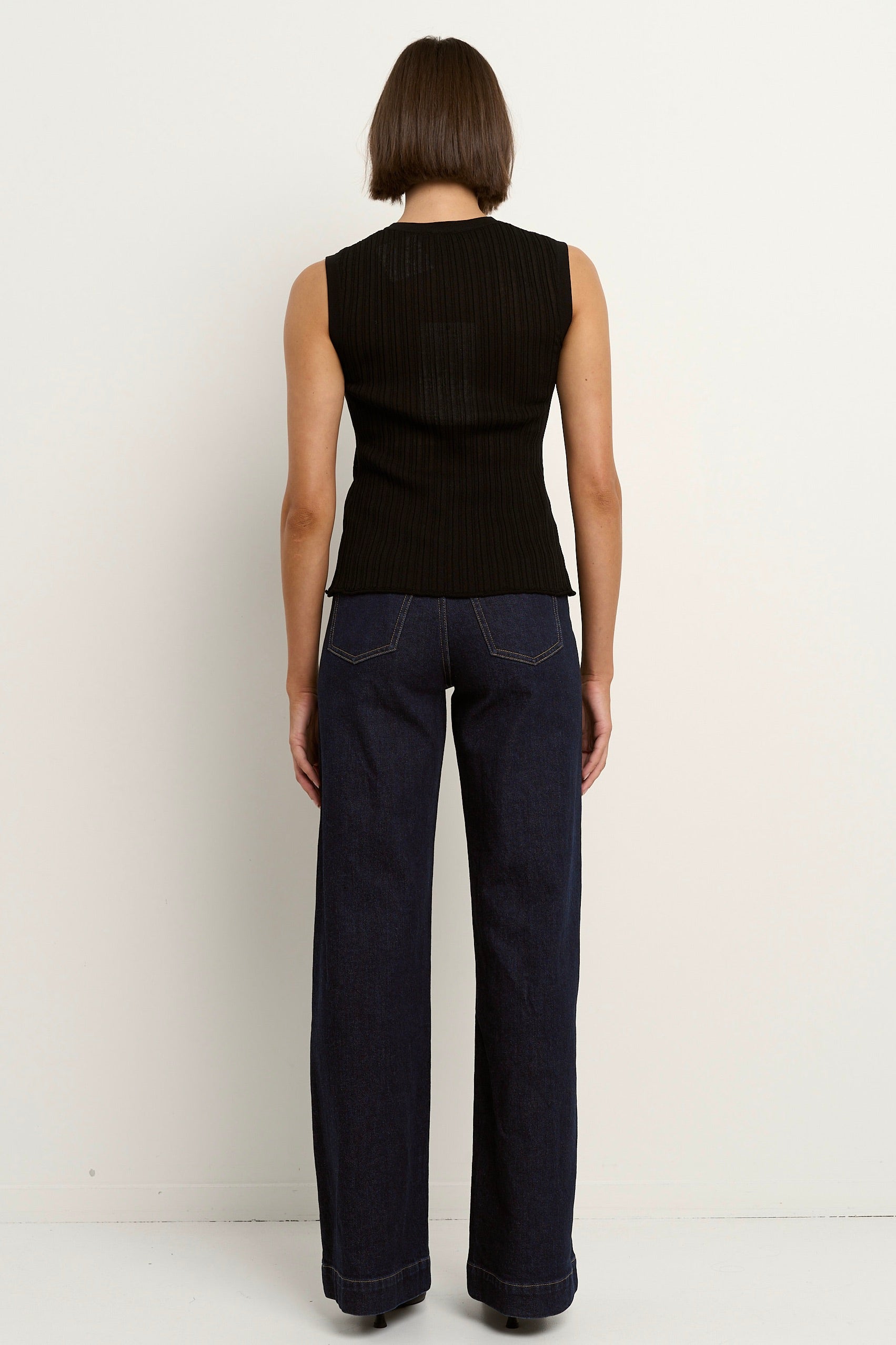 Radius Black Sheer Rib knit Tank