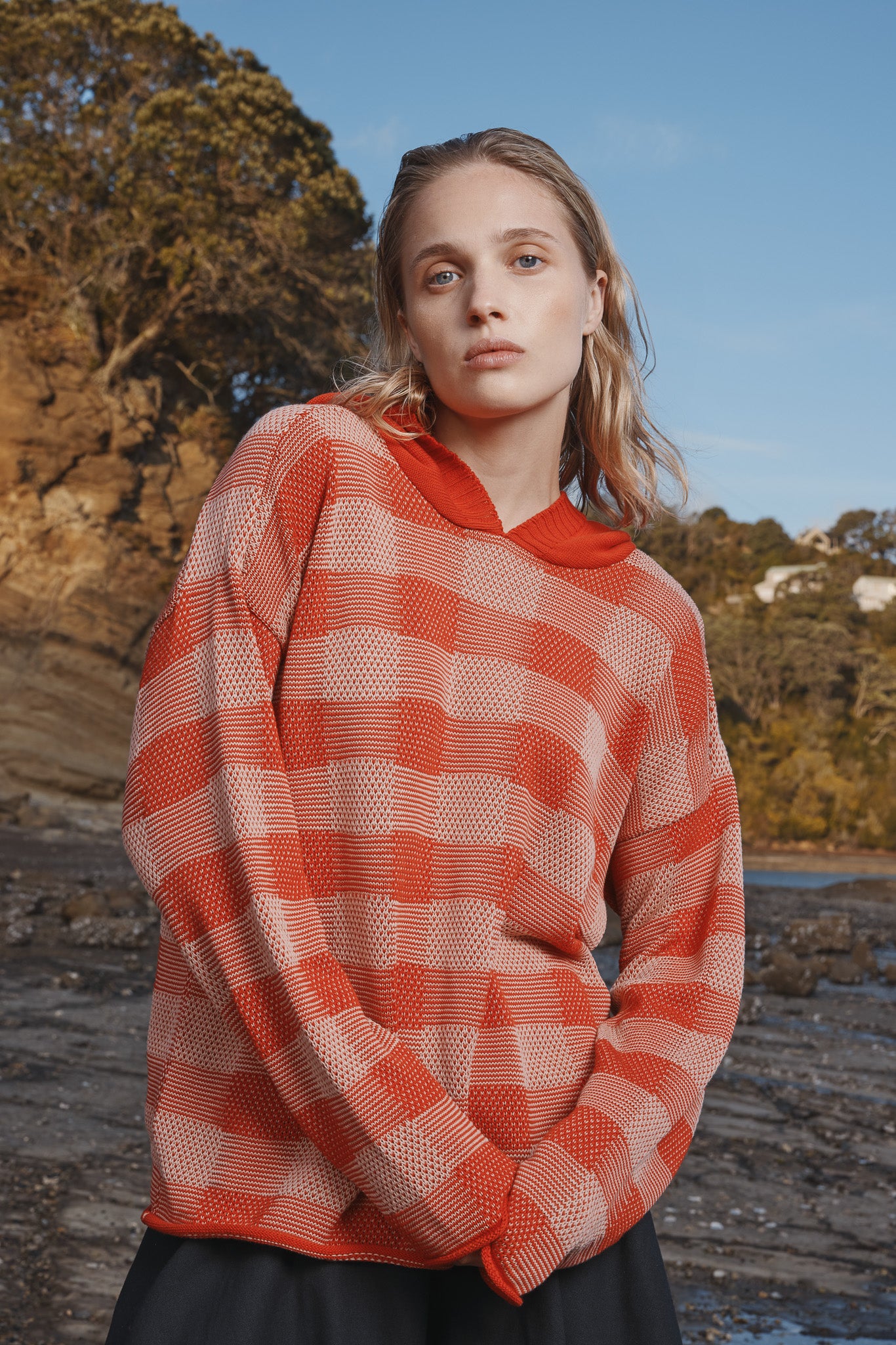 Cotton universal plaid hoodie Standard issue