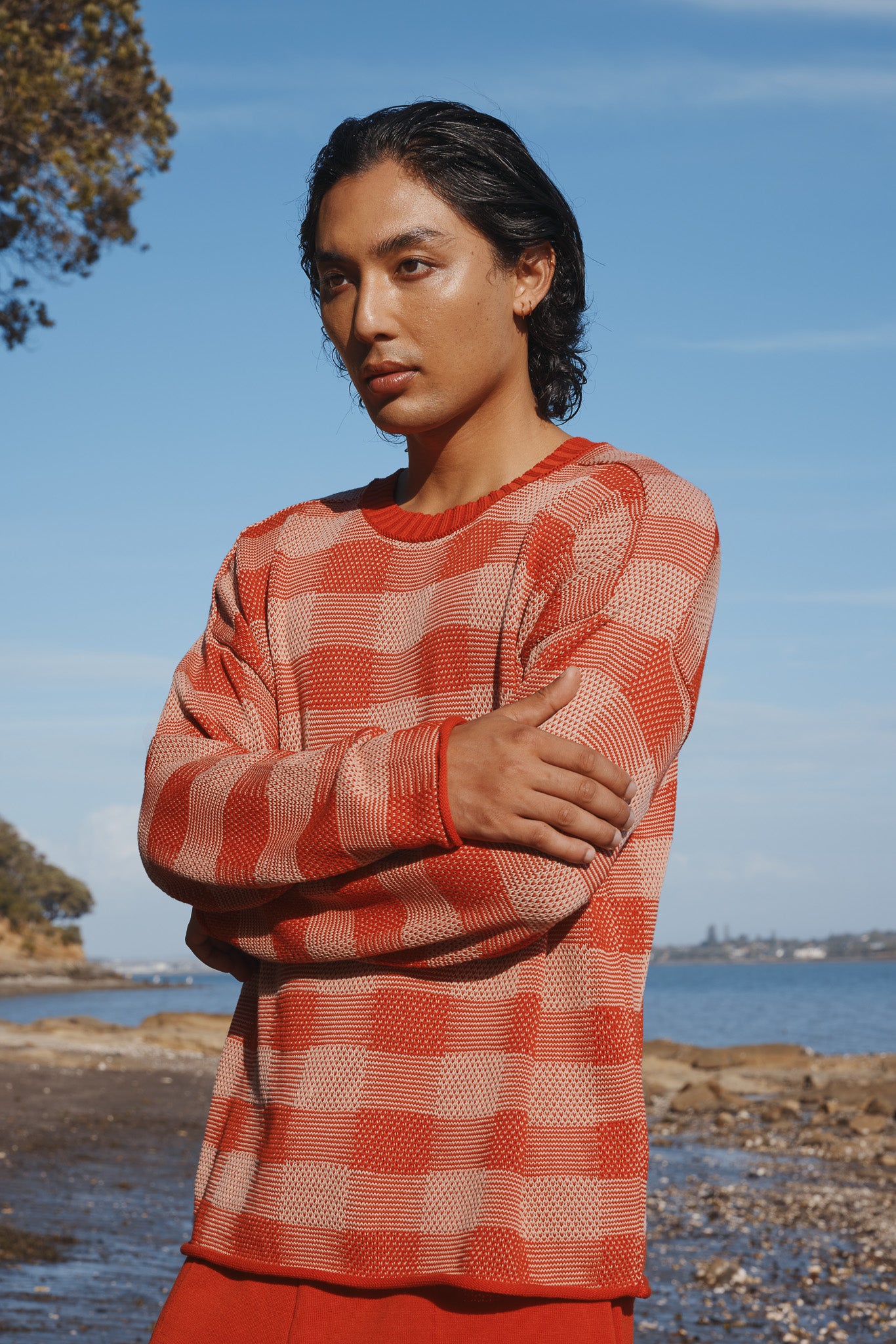 Cotton universal plaid pullover Standard issue
