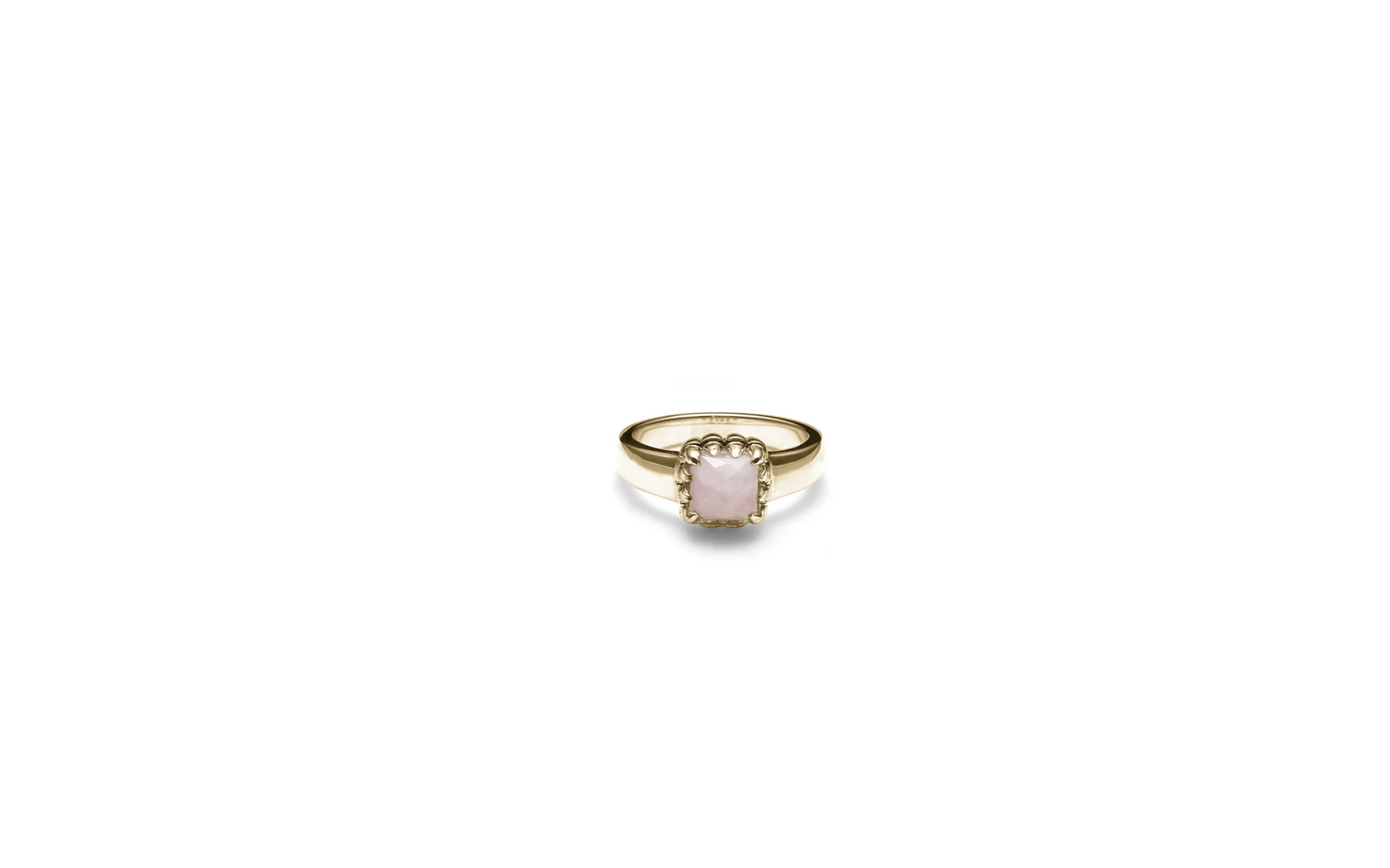 Stolen girlfriends baby claw ring rose quartz gold plated