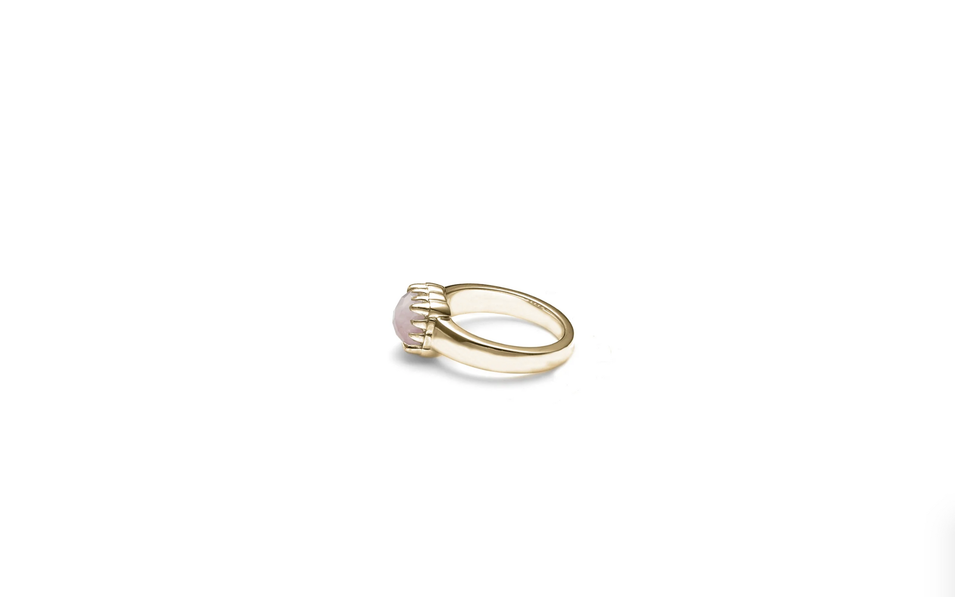 Stolen girlfriends baby claw ring rose quartz gold plated