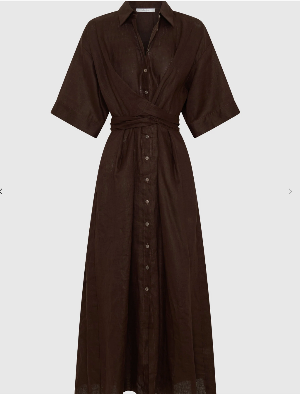 Harriet Linen Dress Chocolate