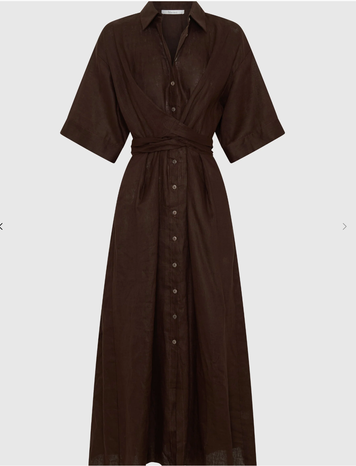 Harriet Linen Dress Chocolate