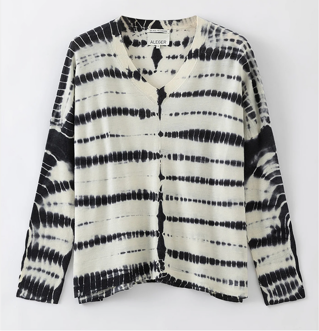 N.2119D FINE KNIT SUMMER DYE V-NECK Alegar