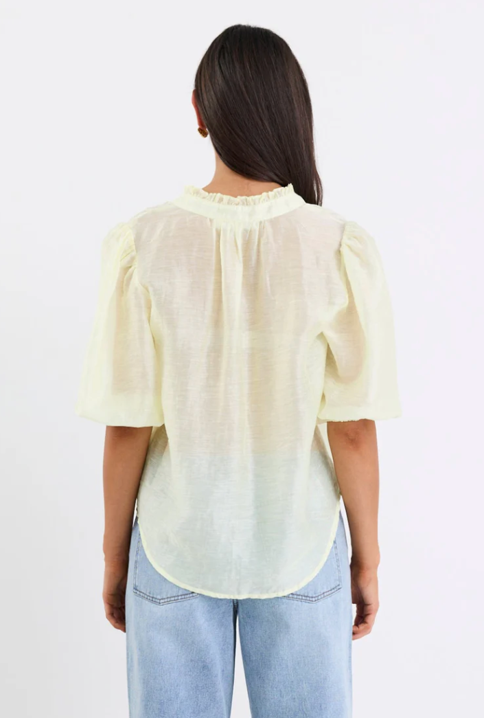 Closure Sunshine Sheer High Neck Buttoned Top