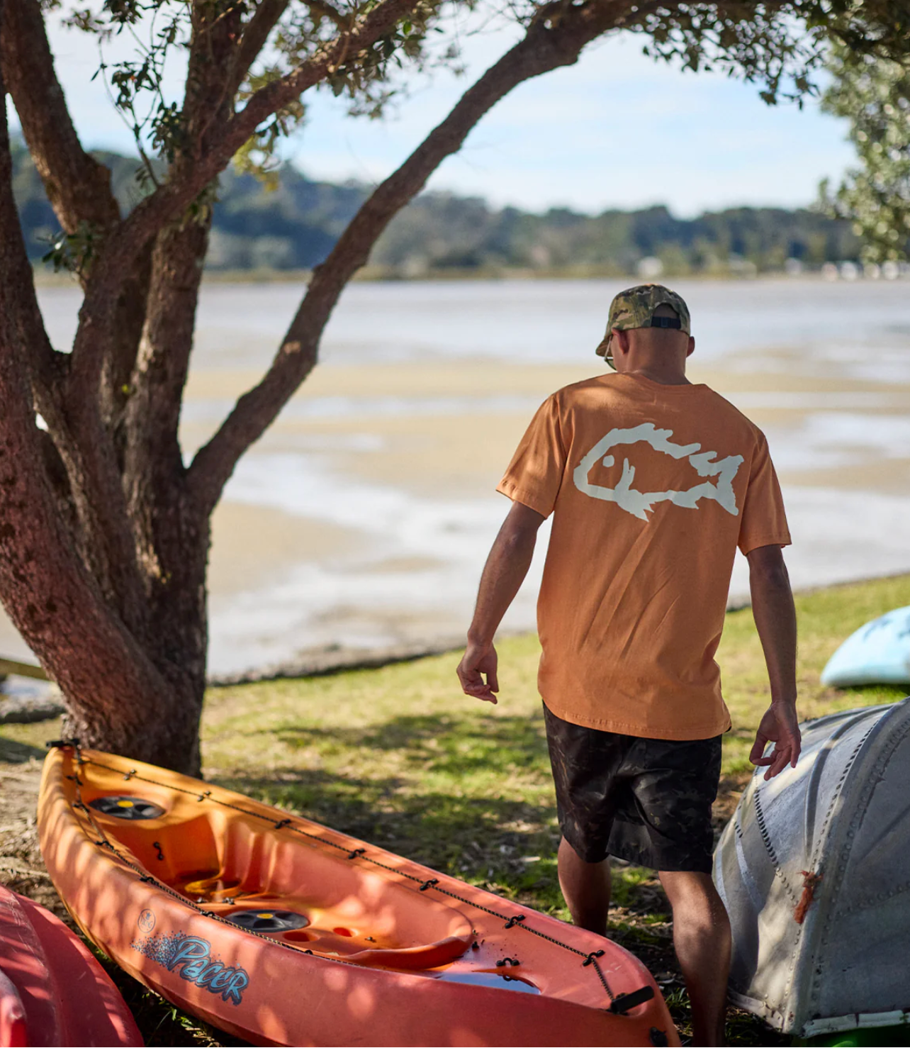 J A Fisherman Sea Tee -Texas Orange