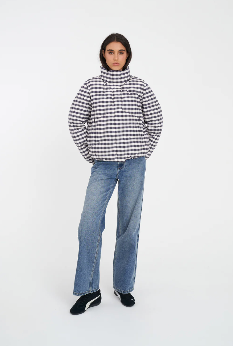 Demi Puffer Jacket Gingham Huffer