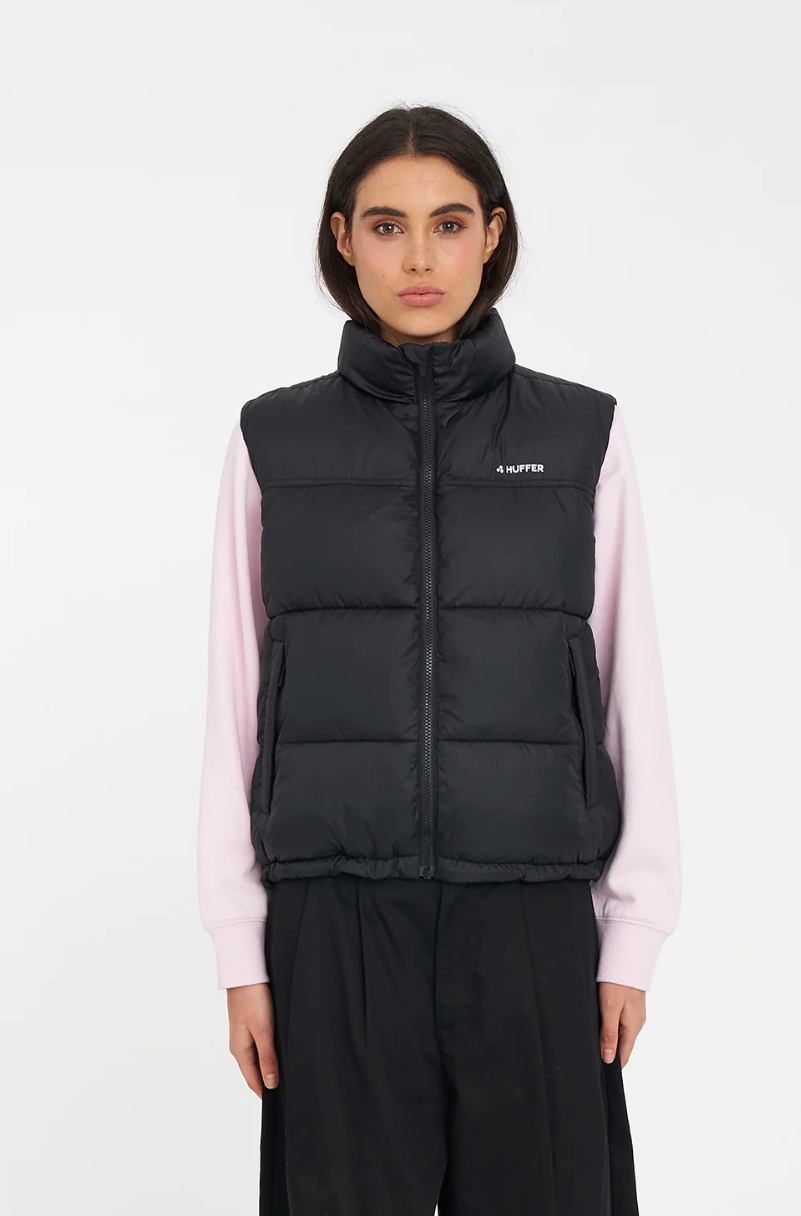 Womens Rider Puffer Vest Huffer Black