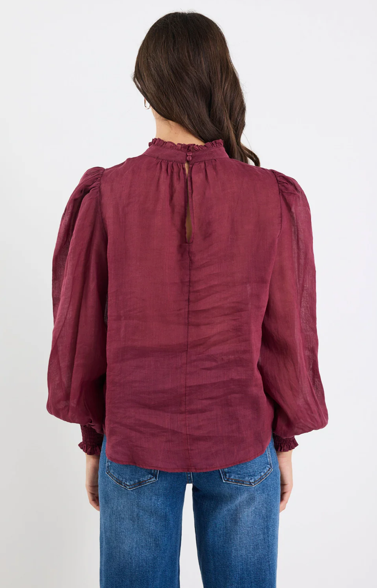 Poet Sheer Long Sleeve High Neck Top. By Rosa