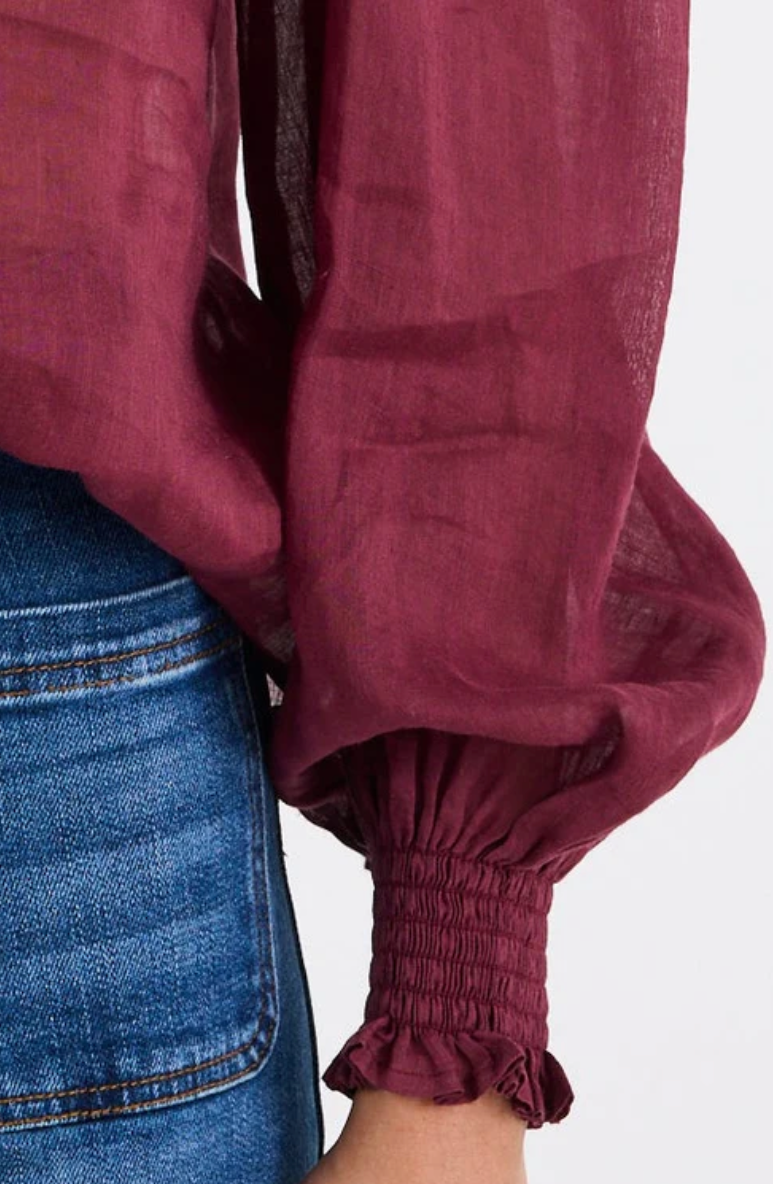 Poet Sheer Long Sleeve High Neck Top. By Rosa