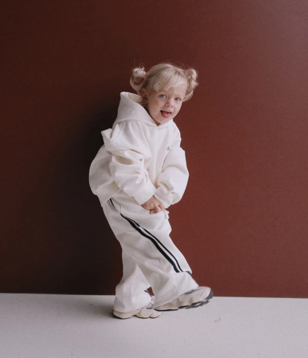 SŚAINT Kids Barrel Pants - Butter/Navy