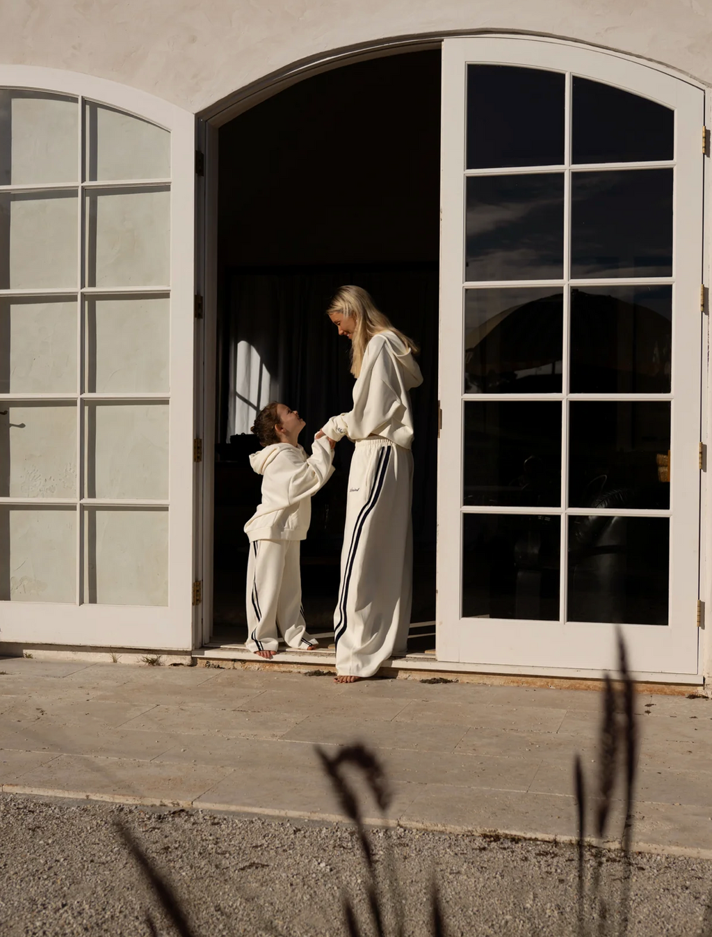 SŚAINT Kids Barrel Pants - Butter/Navy
