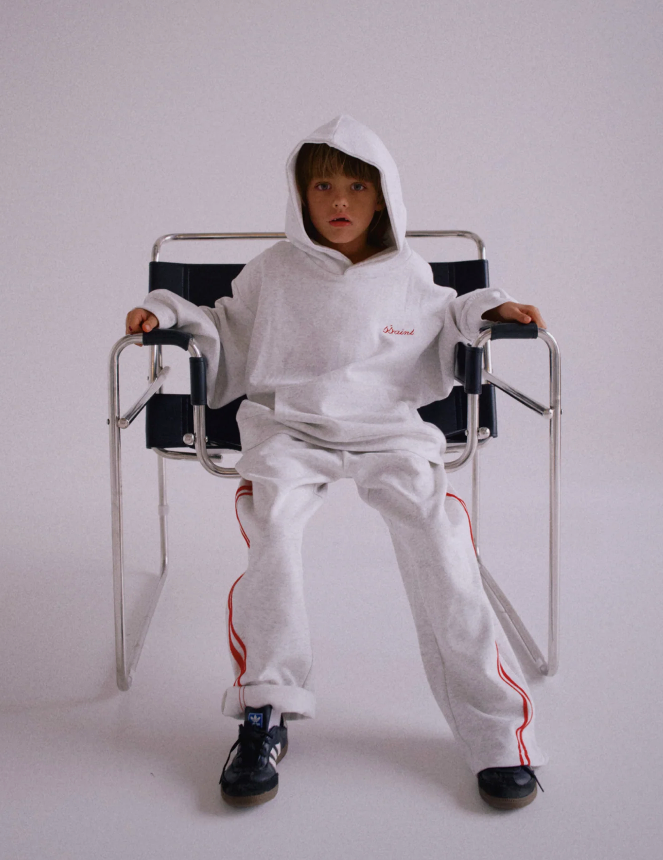 SŚAINT Kids Barrel Pants - Grey/Red