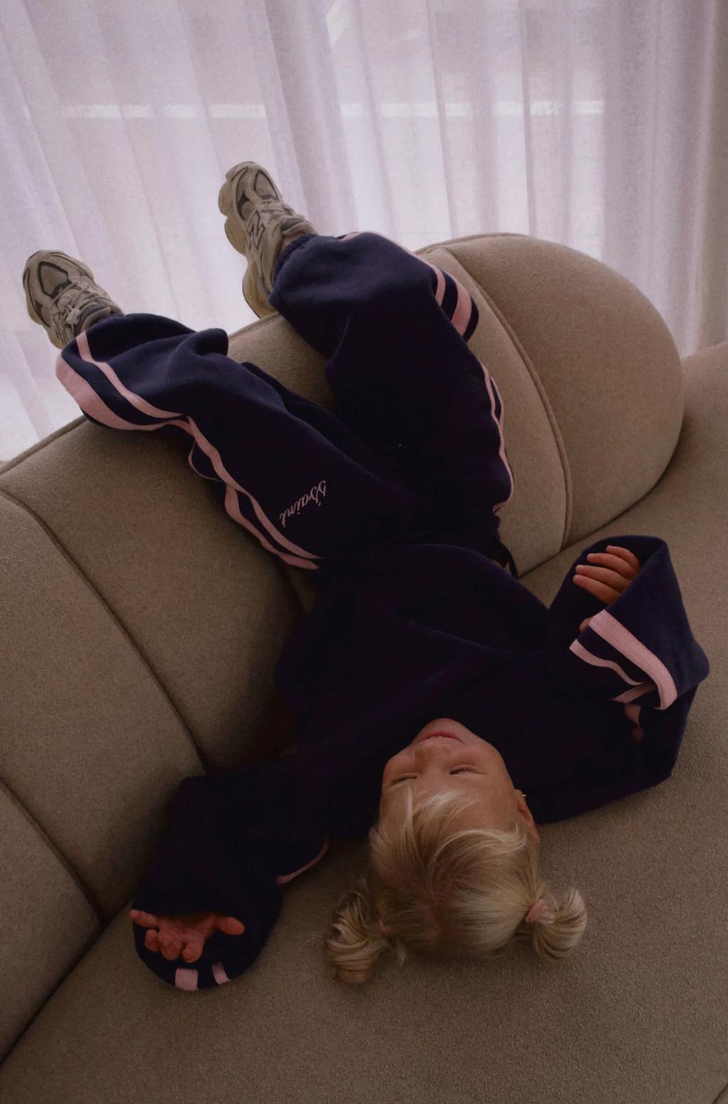 SŚAINT Kids Fleece Crew - Navy/Pink