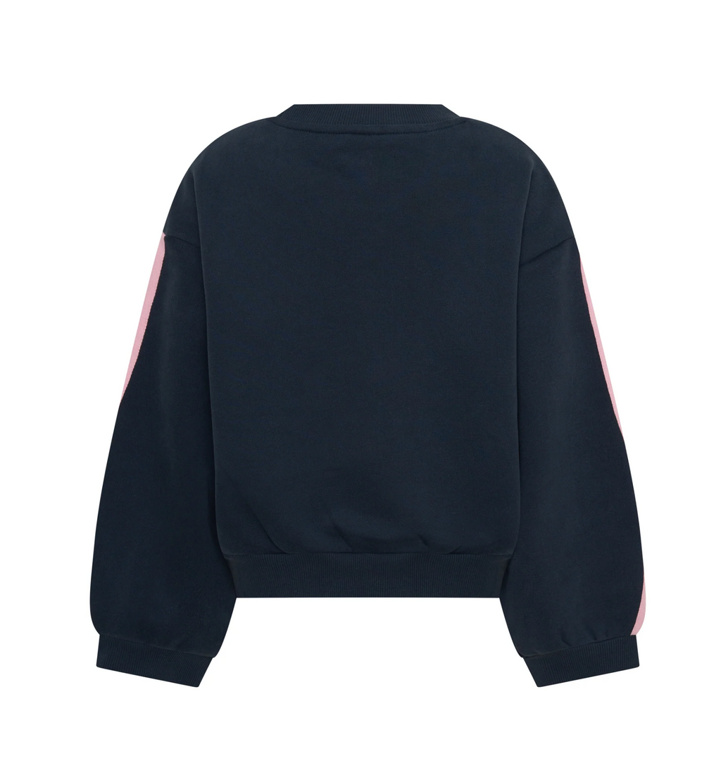 SŚAINT Kids Fleece Crew - Navy/Pink