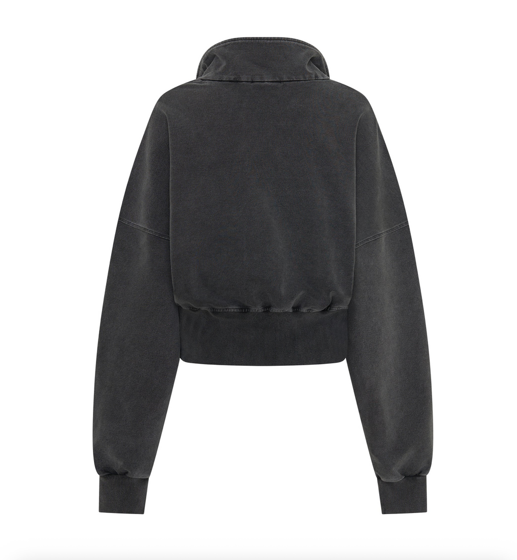 SŚAINT Acid Wash Cropped Jacket
