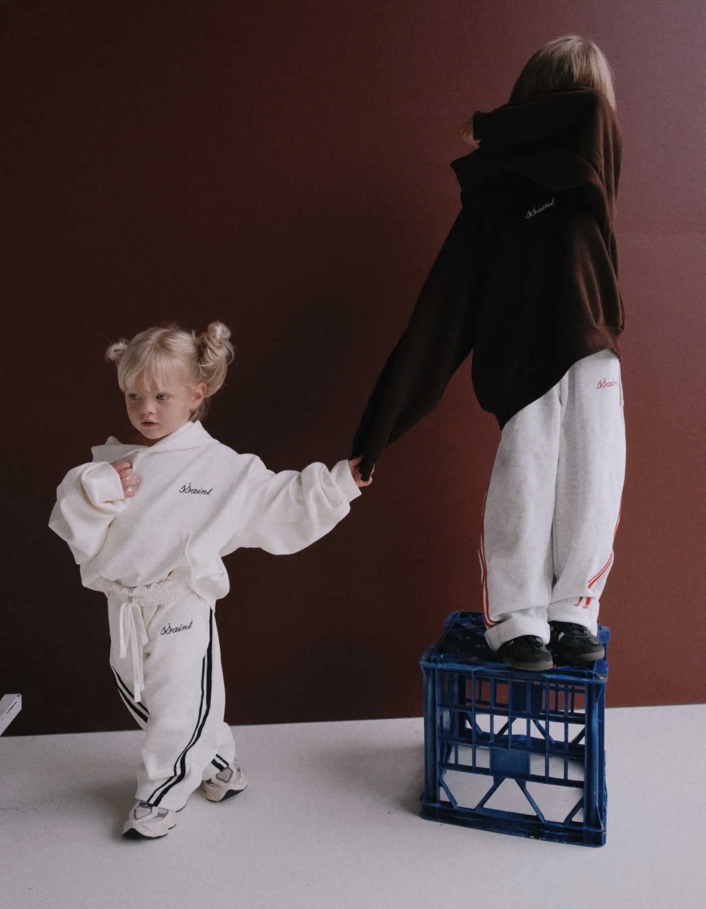 SŚAINT Kids Tonal Hoodie Chocolate