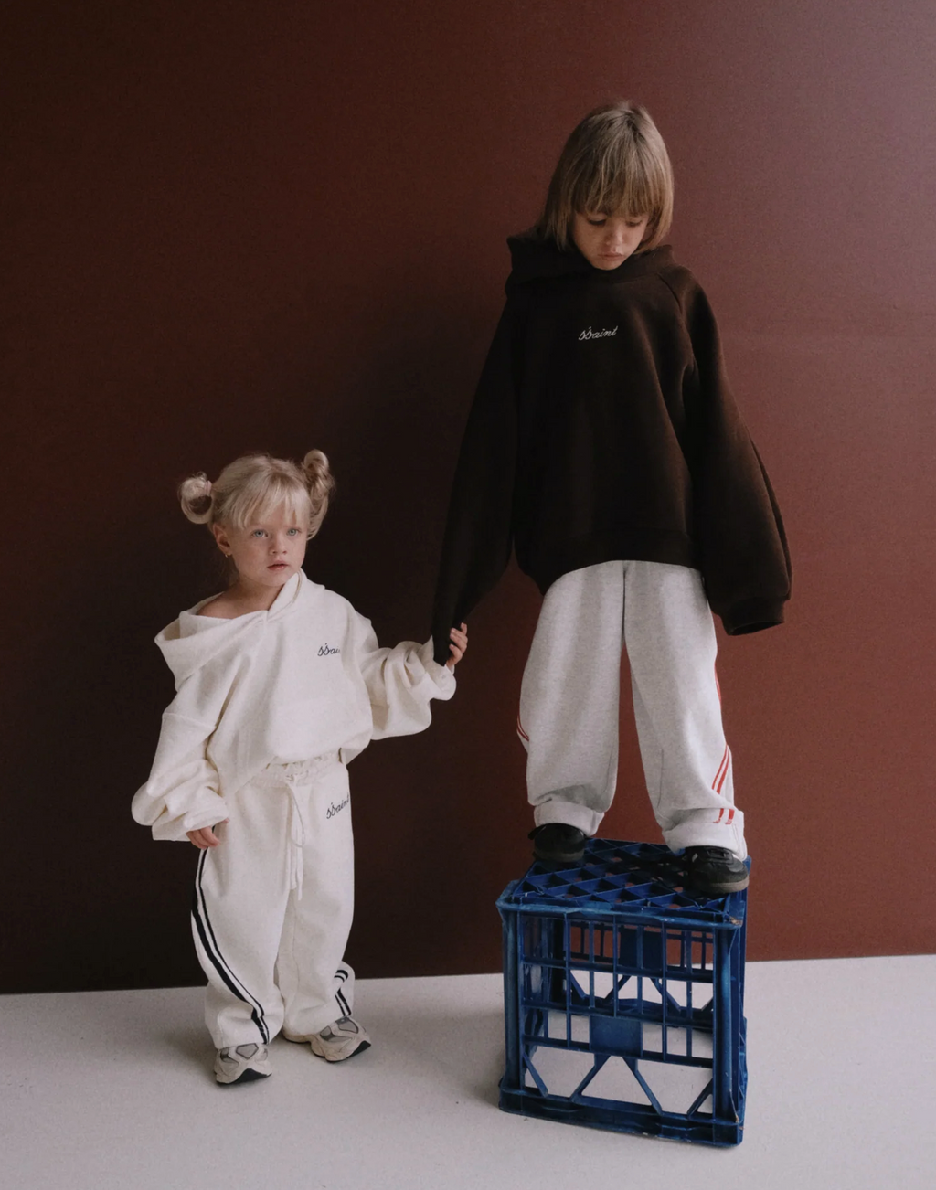 SŚAINT Kids Tonal Hoodie Chocolate