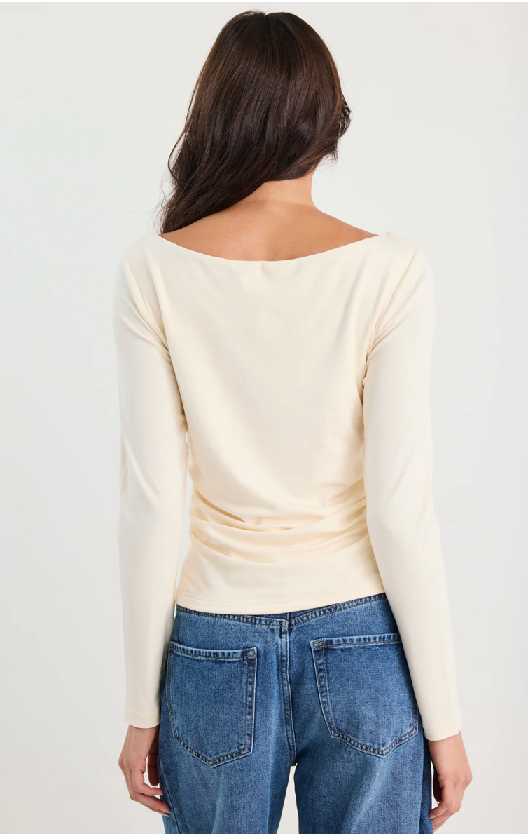 Alley Buttermilk Rib Boat Neck Top  Ivy + Jack
