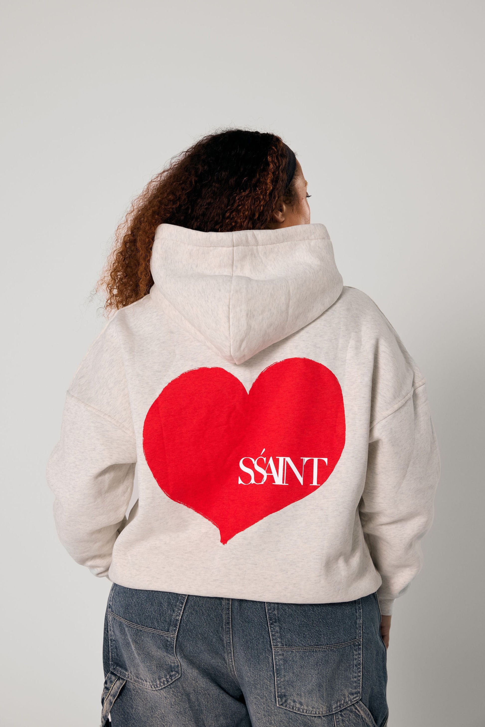 SŚAINT Grey Heart Hoodie