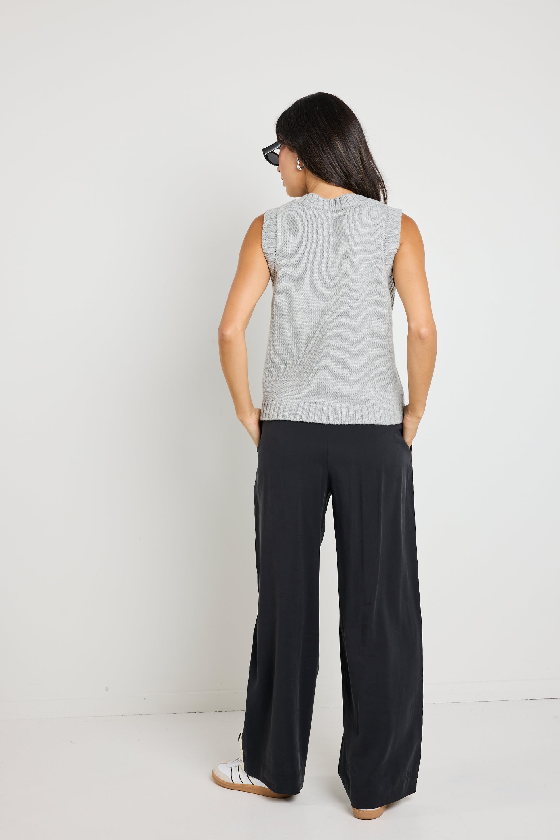 Stamp Grey Marle crewneck vest top