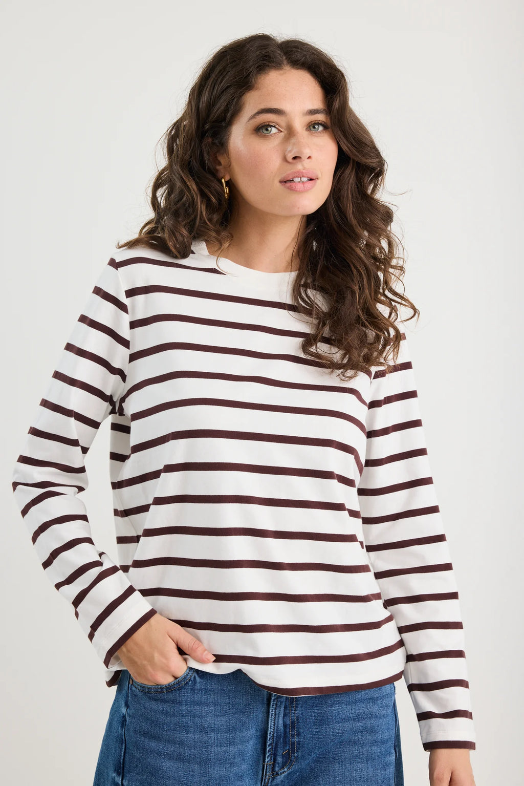 Tether Long sleeve Stripe Boxy Tee
