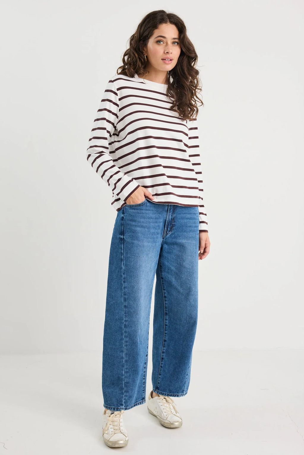 Tether Long sleeve Stripe Boxy Tee