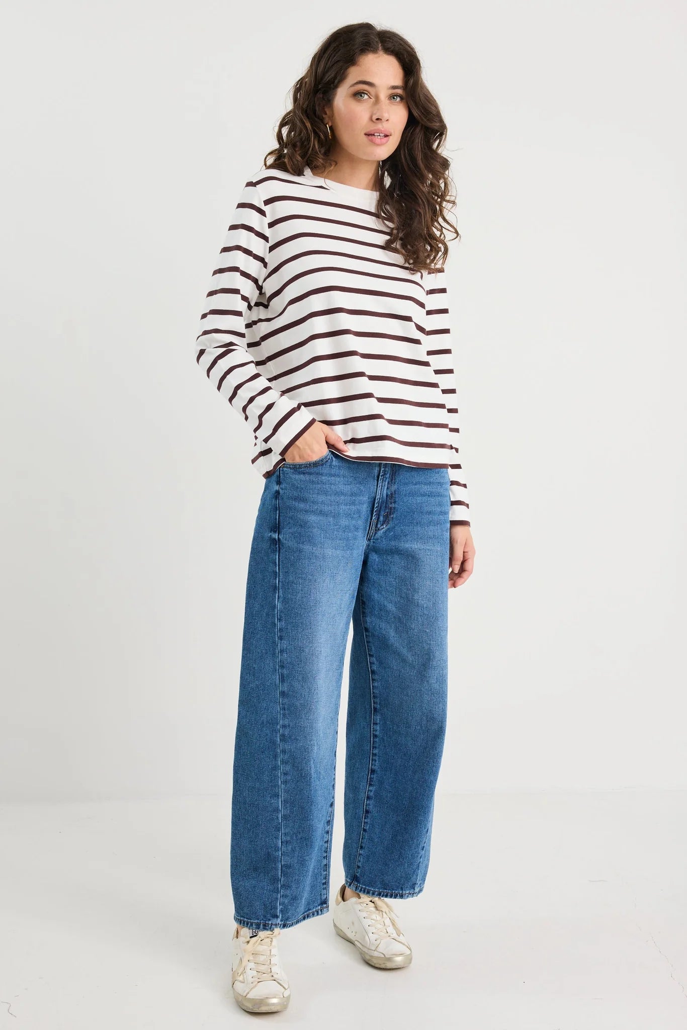 Tether Long sleeve Stripe Boxy Tee