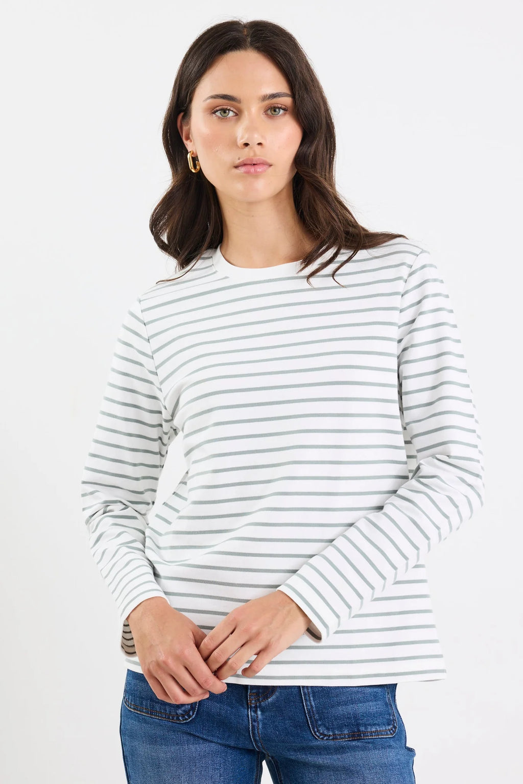 Tether Long sleeve Stripe Boxy Tee