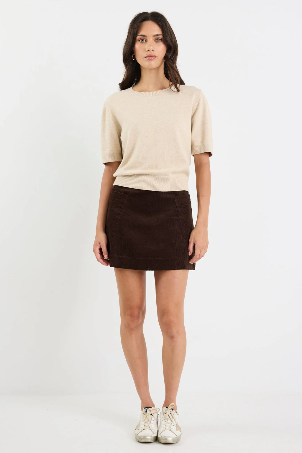 Valid Chocolate Cord Mini Skirt.  Among The Brave