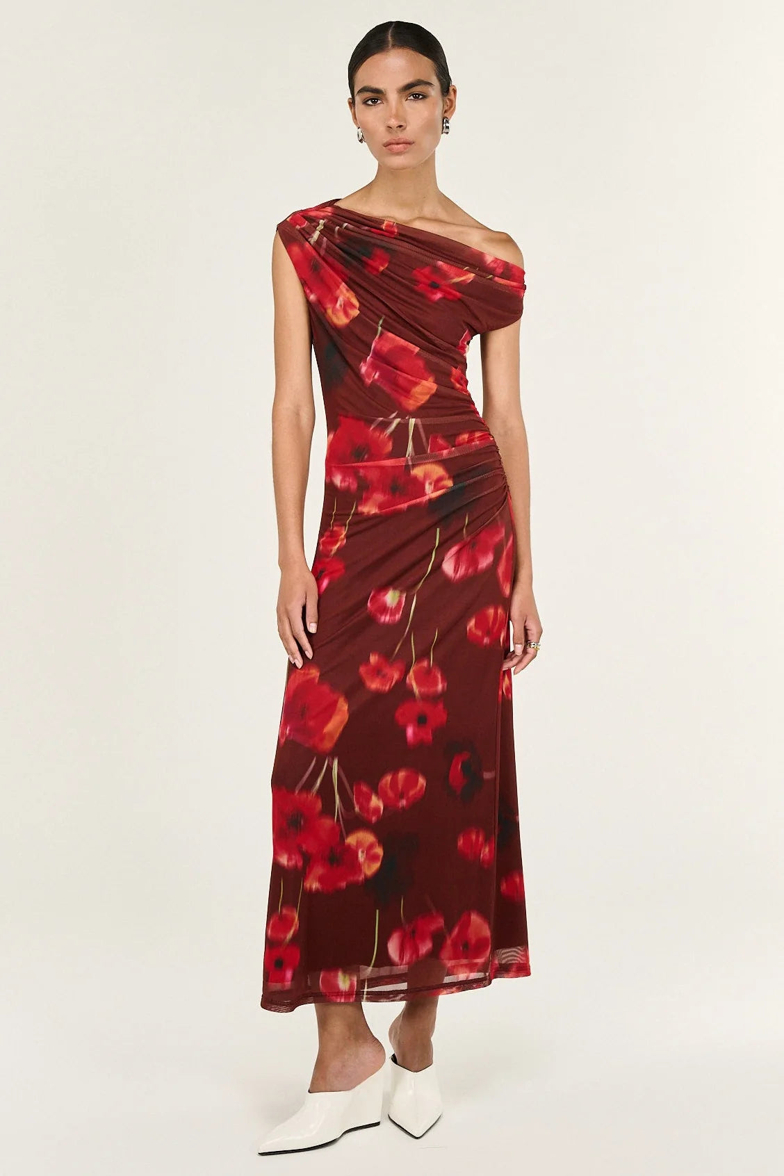 Vivi Mesh Asym Midi Dress.  Staple The Label