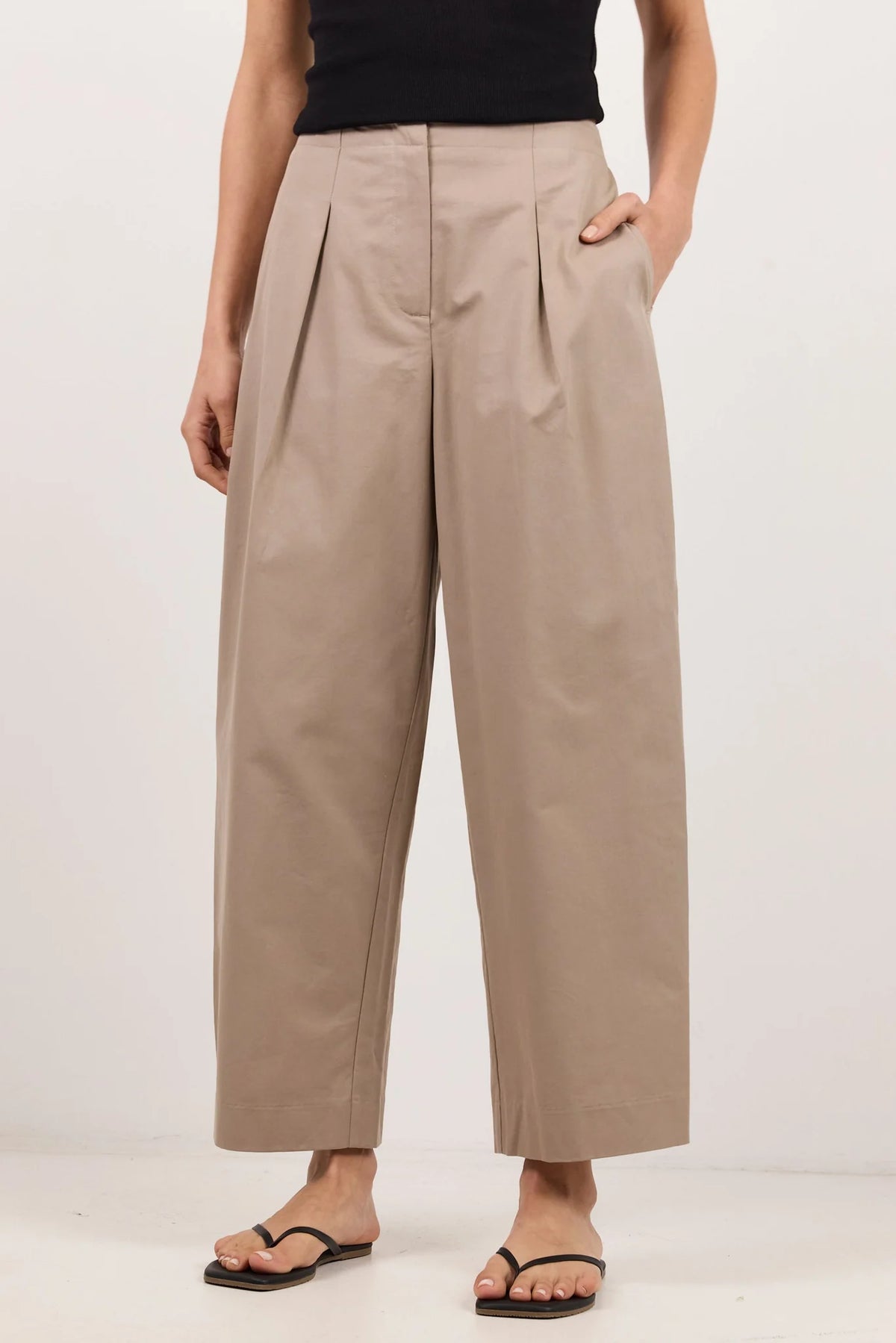Manifesto Front Pleat Barrel Leg Pants - Stories be Told