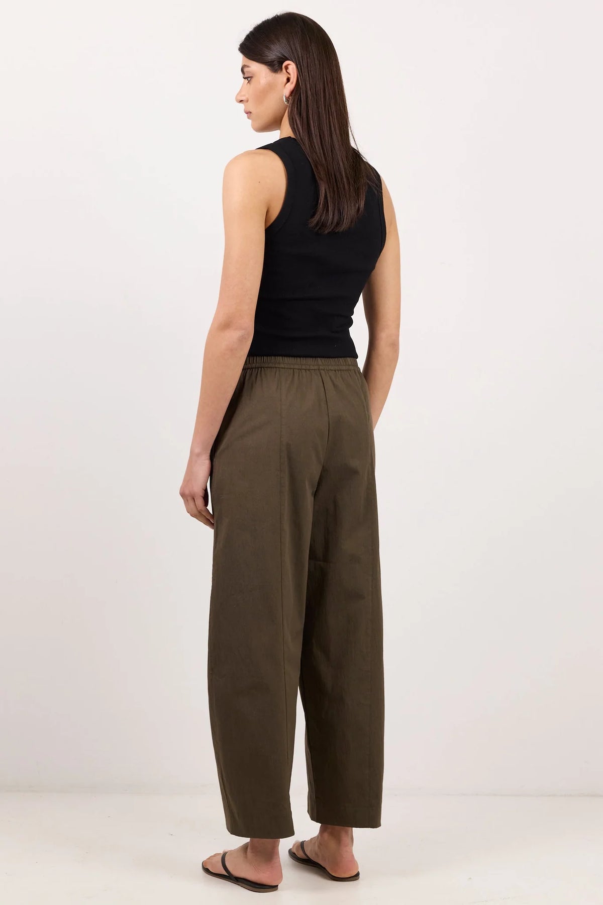 Transit Pull On Waist Tie Barrel Leg Pants - Ivy + Jack