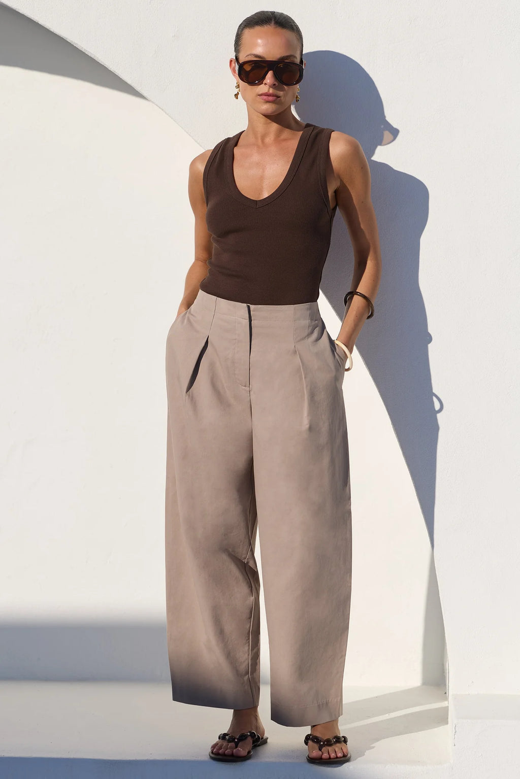 Manifesto Front Pleat Barrel Leg Pants - Stories be Told