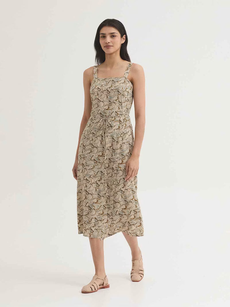 Aegean Sea Print Wrap Dress - Nice Things