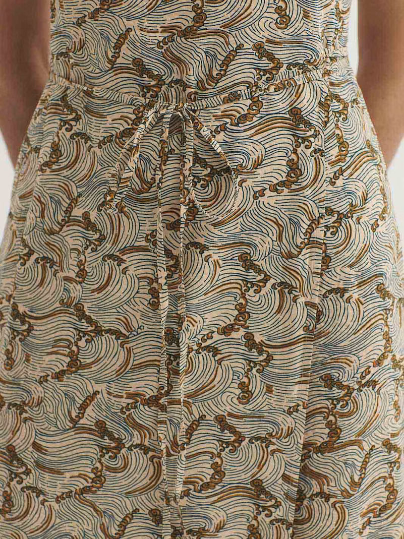 Aegean Sea Print Wrap Dress - Nice Things