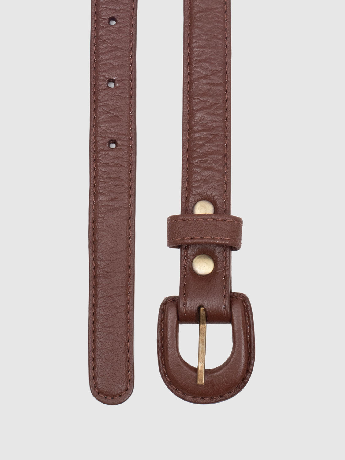 Leather Belt with Buckle Lined in Olive, Brown or Creme