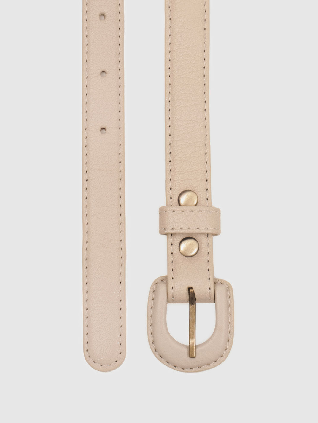 Leather Belt with Buckle Lined in Olive, Brown or Creme