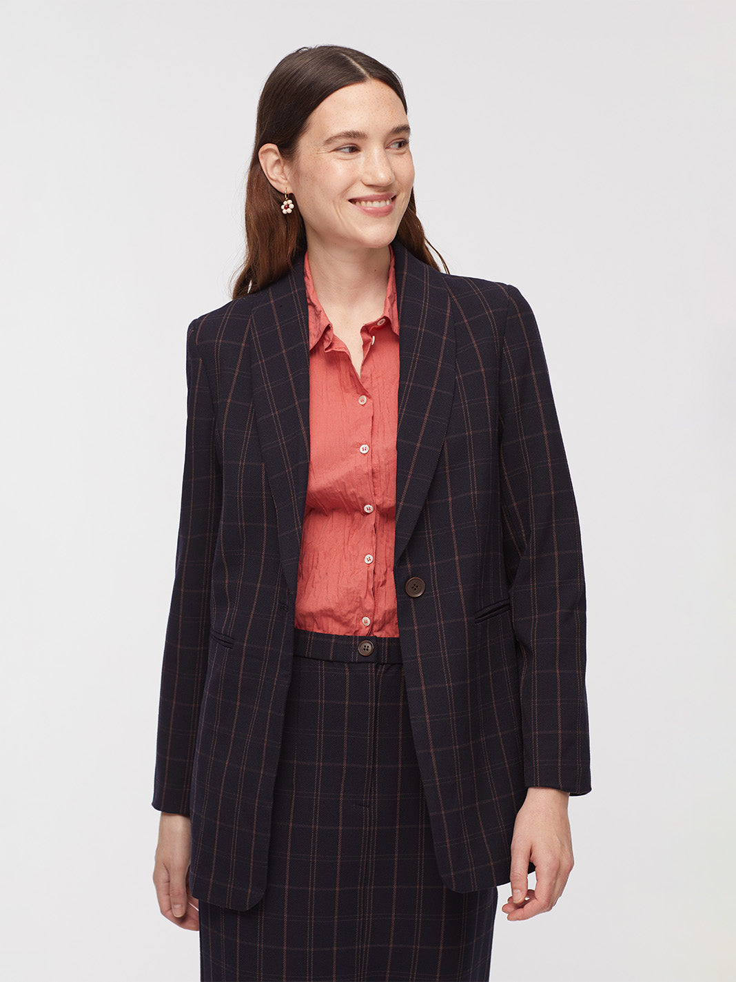 Ikebana Window Check Blazer