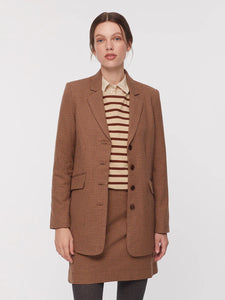 Folk Checks Tailored Blazer in Brown