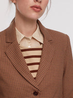 Folk Checks Tailored Blazer in Brown