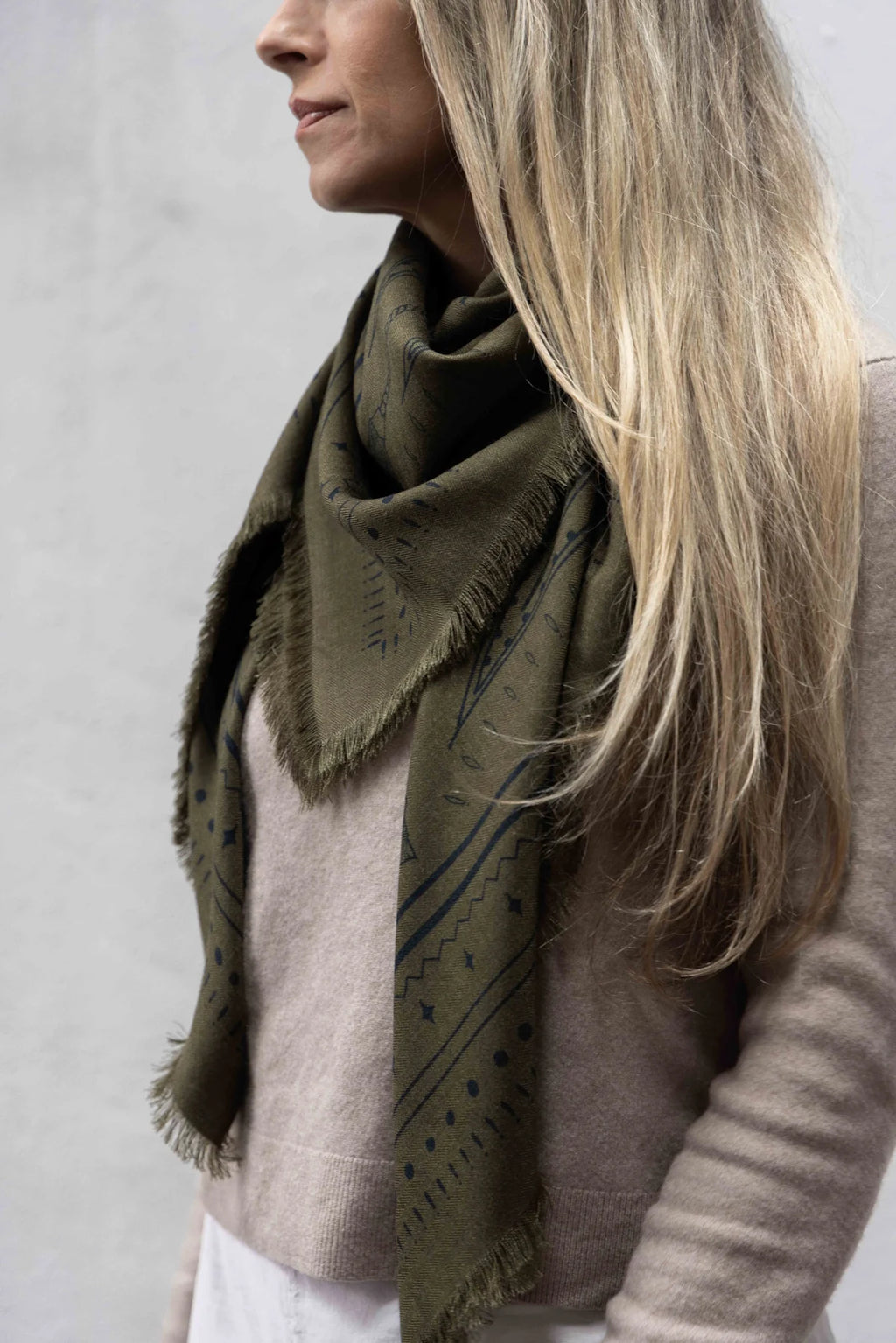 The Yorke Wool + Silk Scarf. Dark Hampton