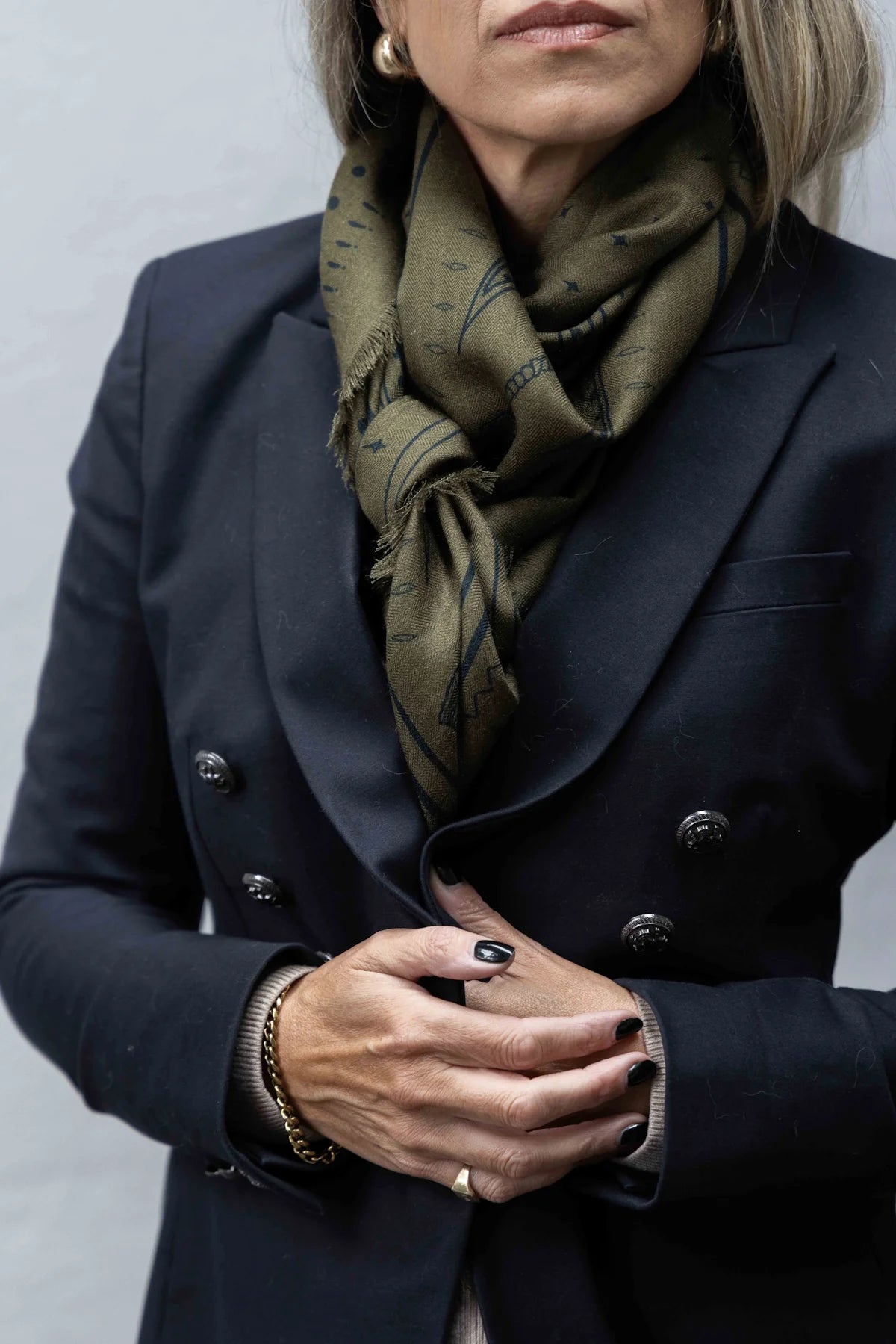 The Yorke Wool + Silk Scarf. Dark Hampton